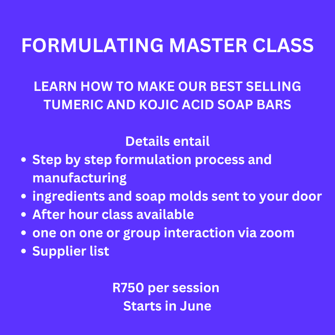 MASTER CLASS - LEARN HOW TO MAKE TURMERIC AND KOJIC ACID SOAP BARS