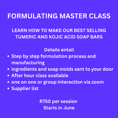 MASTER CLASS - LEARN HOW TO MAKE TURMERIC AND KOJIC ACID SOAP BARS